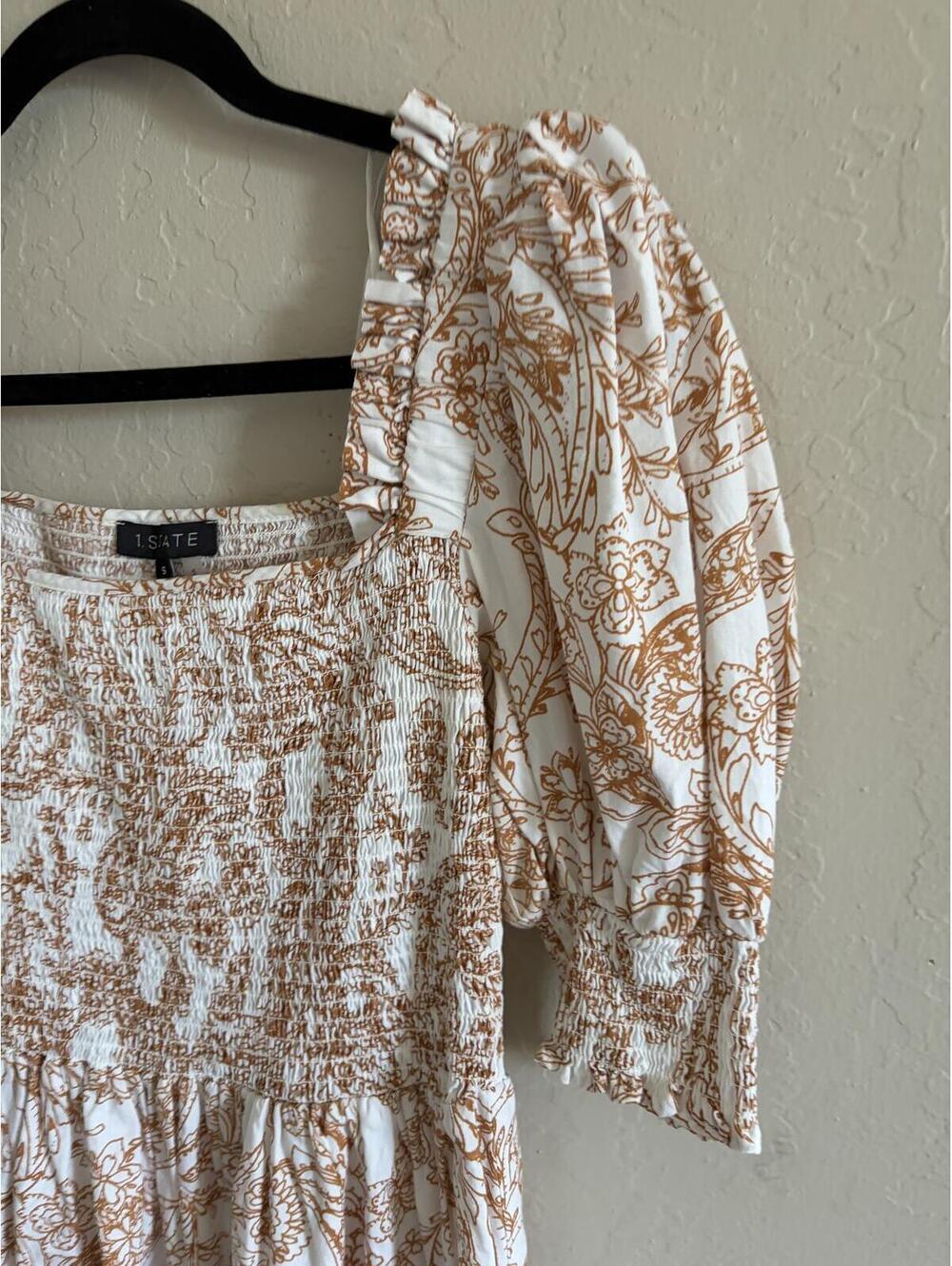1. State puff smocked sleeve dress